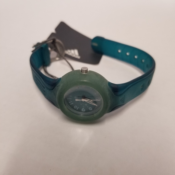 Adidas Y2K Kids Teens Boy Girls Teal Silicon Wrist Watch New - Picture 3 of 6
